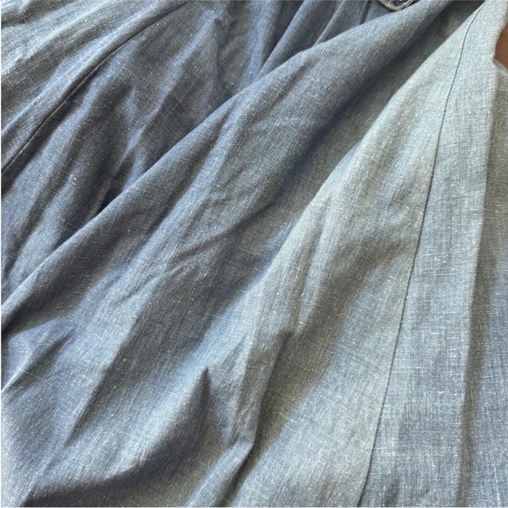 DOUBLE D RANCH Vintage Chambray Denim MaxiDress Duster Silver Concho Studs Sz S - Picture 13 of 13